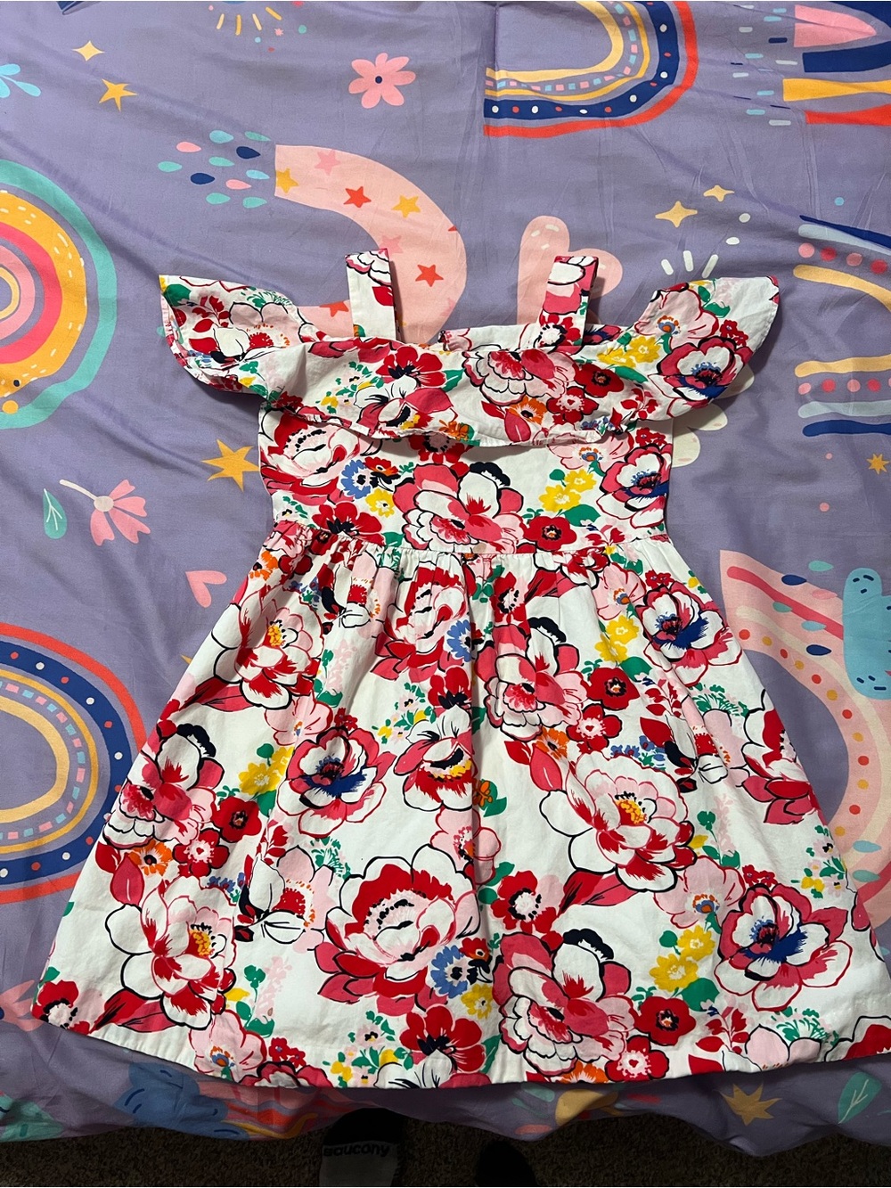 Floral Janie and Jack dress with ruffle detail. Size 3, GUC